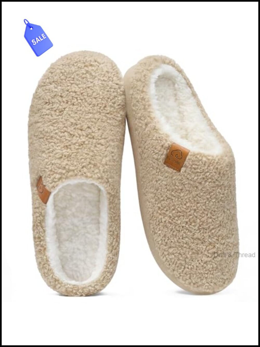 Evshine Memory Foam Fuzzy Slippers for Women Curly Fleece House Shoes